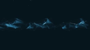 Soyut Dijital Veri Pleksi Teknolojisi Soyut bir pleksus şekil teknolojisi animasyonu Ağ dijital veri konsepti ve iletişimsiz döngüsü için hareketli çizgiler ve noktalar