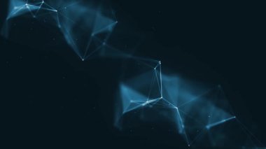 Soyut Dijital Veri Pleksi Teknolojisi Soyut bir pleksus şekil teknolojisi animasyonu Ağ dijital veri konsepti ve iletişimsiz döngüsü için hareketli çizgiler ve noktalar