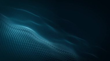 Soyut Dijital Ağ Şekli Fx Arkaplan Döngüsü / 4k Soyut bir fraktal dijital ağ arka planının bulanık odaksız döngü ile canlandırması
