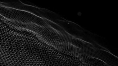 Soyut Dijital Ağ Şekli Fx Arkaplan Döngüsü / 4k Soyut bir fraktal dijital ağ arka planının bulanık odaksız döngü ile canlandırması