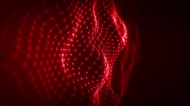 Soyut Dijital Ağ Şekli Fx Arkaplan Döngüsü / 4k Soyut bir fraktal dijital ağ arka planının bulanık odaksız döngü ile canlandırması