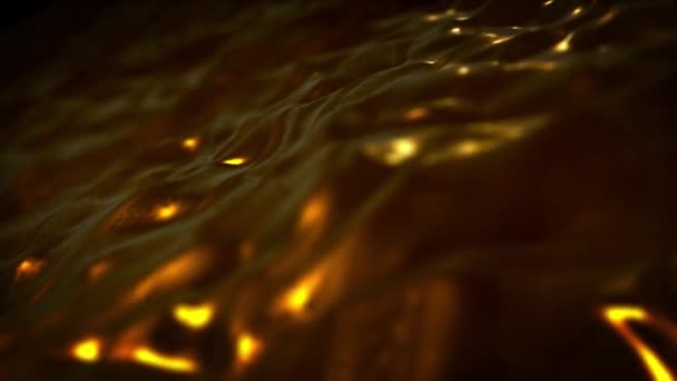 Astratto Gold Liquid Silk Texture Sfondo Loop Animazione Uno Sfondo — Video Stock