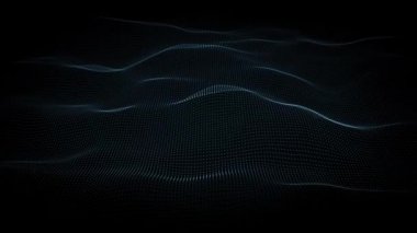 Soyut Dijital Ağ Şekli Fx Arkaplan Döngüsü / 4k Soyut bir fraktal dijital ağ arka planının bulanık odaksız döngü ile canlandırması