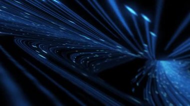 Soyut Dijital Web Ağı ve İletişim Veri Çizgileri Soyut teknoloji arkaplanının parçacık çizgileri ve sembolizm bağlantısız döngüsünü sağlayan akışkan parçacık çizgileri ile / 4k animasyonu