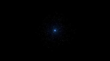 Soyut Havai fişek Patlaması Parlayan Parçacıklar / 4k animasyonuyla soyut bir yıldız patlaması havai fişeği arka planında parıltılı ve ışıltılı parçacıklar