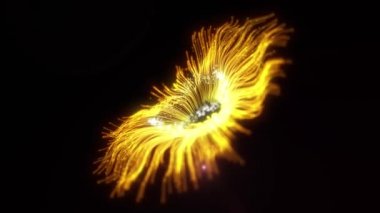 Şok Dalgası Patlaması Iris 'in Göz Arkaplanı Fx Soyut bir patlama arka planının canlandırması Şok dalgası yıldız tozu fraktal parçacıkları