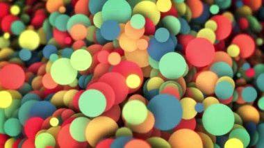 Soyut Renkli Çemberler Arkaplan Döngüsü / 4k Soyut bir arkaplan renksiz dairesel parçacıklar dikişsiz döngüsü ile canlandırması