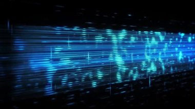 Soyut 3d Dijital Yüksek Teknoloji Arkaplan Döngüsü / 4k soyut bir 3d teknoloji arka planının çizgiler ve noktalar bilgisel döngü kayması