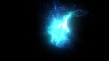 Soyut Akışkan Fraktal Parçacıklar Arkaplan / 4k renkli soyut fraktal arkaplan akışkan dokusu ve yüzen parçacıkların canlandırması