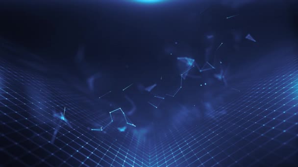 Абстрактні Лінії Крапки Цифрові Технології Фонова Петля Анімація Абстрактного Технологічного — стокове відео
