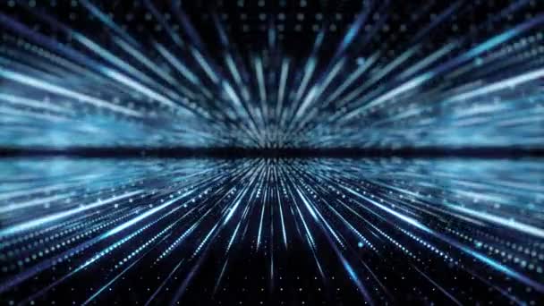 Résumé 3d Digital High Technology Background Loop / 4k animation d'un fond abstrait de la technologie 3d avec des lignes et des points infographies décalage boucle transparente