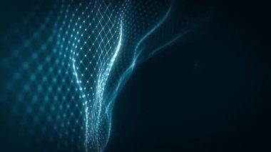 Soyut Dijital Ağ Şekli Fx Arkaplan Döngüsü / 4k Soyut bir fraktal dijital ağ arka planının bulanık odaksız döngü ile canlandırması