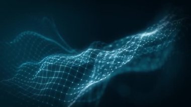 Soyut Dijital Ağ Şekli Fx Arkaplan Döngüsü / 4k Soyut bir fraktal dijital ağ arka planının bulanık odaksız döngü ile canlandırması