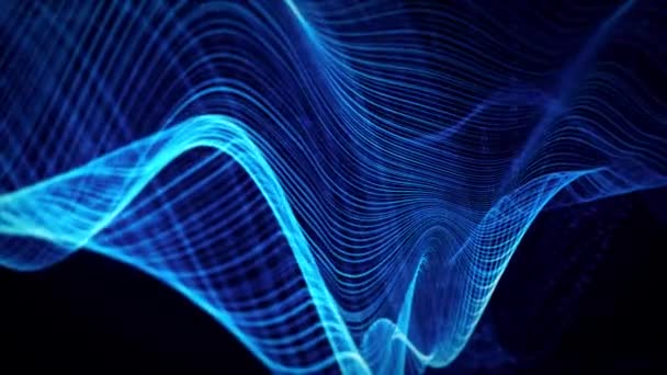粒子流线数据概念背景环路 4K动画抽象技术背景下的高速粒子流线笔划模式和字符串无缝环路 — 图库视频影像