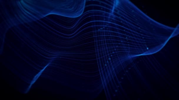 Абстрактні лінії потоку частинок Концепція даних Фонова петля — стокове відео