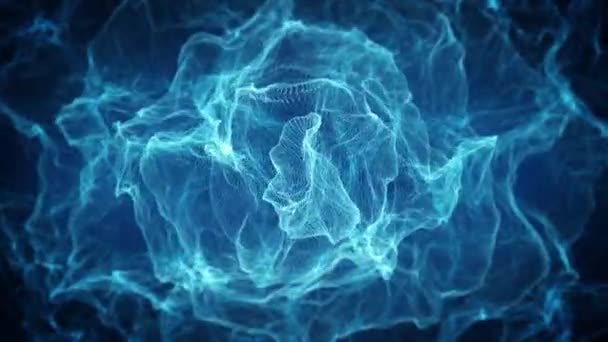 추상적 프랙탈의우아 배경을 배경으로 추상적 아름다운 백그라운드 애니메이션 입자와 선들이 — 비디오