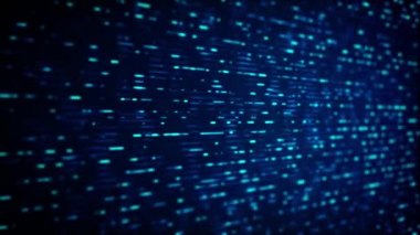 Soyut 3d Dijital Yüksek Teknoloji Arkaplan Döngüsü / 4k soyut bir 3d teknoloji arka planının çizgiler ve noktalar bilgisel döngü kayması