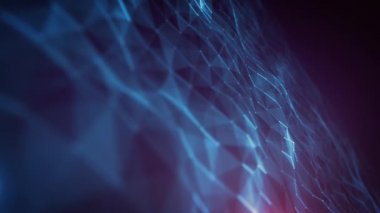 Soyut Dijital Veri Pleksi Teknolojisi Soyut bir pleksus şekil teknolojisi animasyonu Ağ dijital veri konsepti ve iletişimsiz döngüsü için hareketli çizgiler ve noktalar