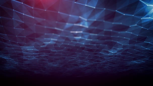 Анотація Цифрові Дані Технологія Plexus Фонаж Петлі Анімація Абстрактного Технологічного — стокове відео
