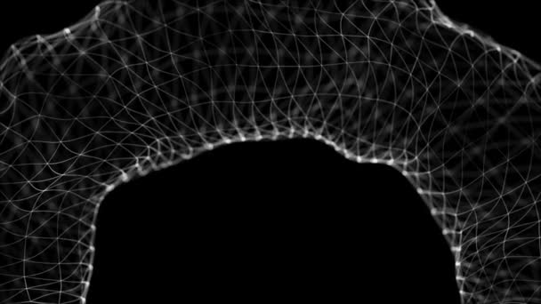 带模糊聚焦无缝环路的抽象分形数字网格背景的数字网格形状Fx背景环 4K动画 — 图库视频影像