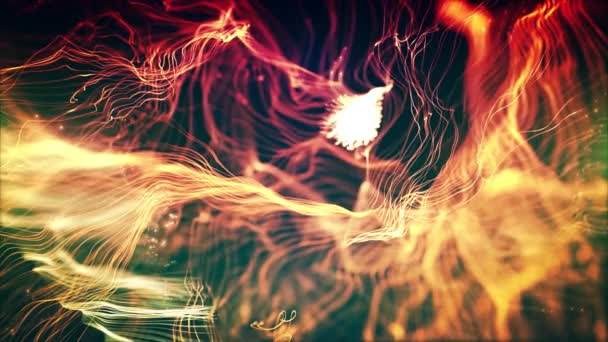 アブストラクト流体粒子グラフィック背景光フレアをシームレスにループさせる抽象的なスローモーション流体粒子のループ 4Kアニメーション背景グラフィックデザイン — ストック動画