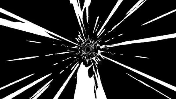 Abstract Black White Graphic Vortex Tunnel Loop Animatie Van Een — Stockvideo