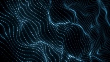 Soyut Dijital Ağ Şekli Fx Arkaplan Döngüsü / 4k Soyut bir fraktal dijital ağ arka planının bulanık odaksız döngü ile canlandırması