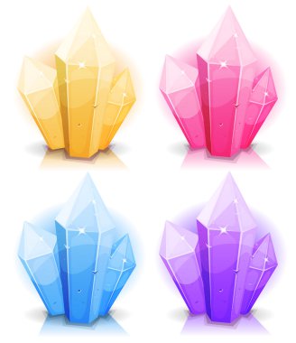 Çizgi film Gems ve elmas Icons Set