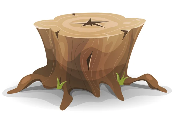 Tronco de árbol cómico — Vector de stock