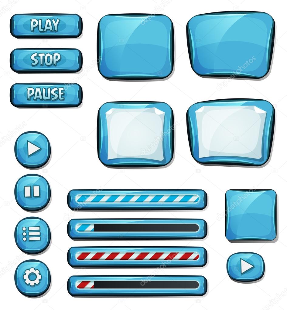 Game Settings Ui Vector Elements Design Stock Vector - Illustration of  paused, loading: 184817687