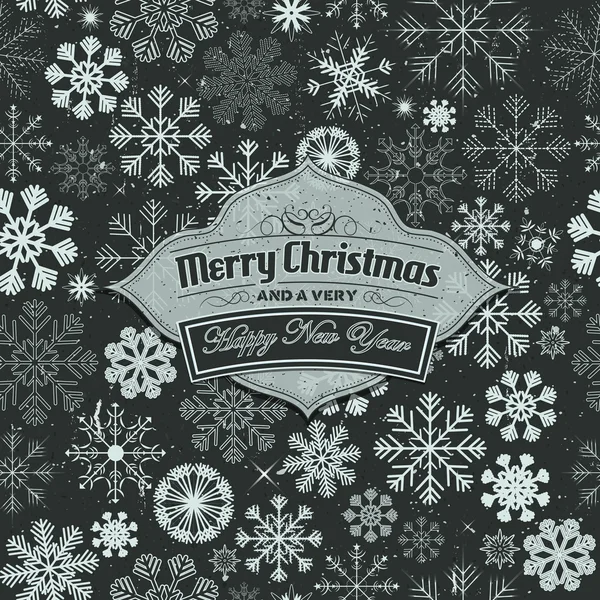 Καλά Χριστούγεννα Banner σε άνευ ραφής νιφάδες χιονιού φόντο — Διανυσματικό Αρχείο