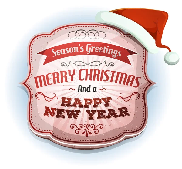 Buon Natale e Felice Anno Nuovo Badge — Vettoriale Stock