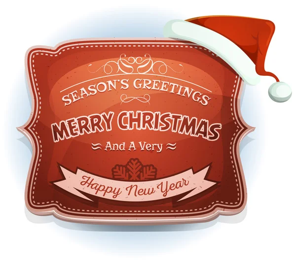 Happy New Year And Season 's Greetings Badge — стоковый вектор