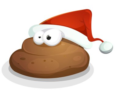 Noel Baba şapkası ile komik gübre