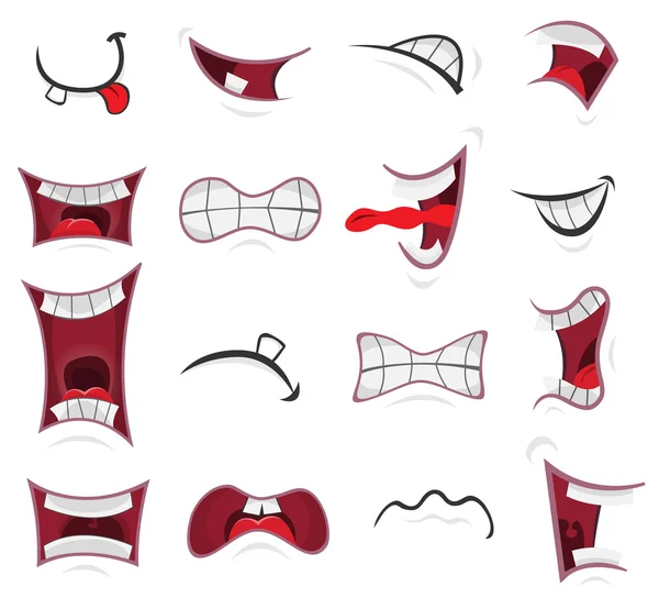 Comic Mouth Set — Stock Vector