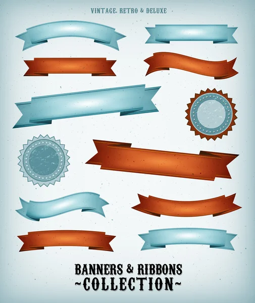 Vintage banners och band set — Stock vektor