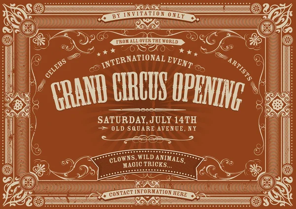 Vintage Horizontal Circus Background — Stock Vector