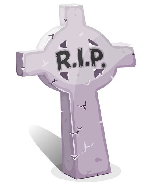 Caricature Christian Tombstone avec RIP — Image vectorielle