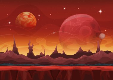 Fantasy Sci-fi Martian Background For Ui Game clipart
