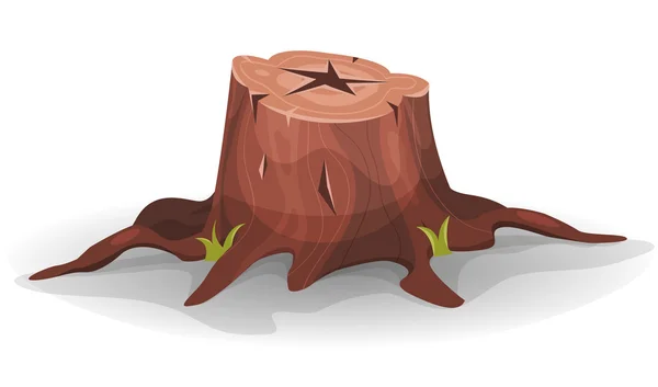 Komik ağaç kütüğü — Stok Vektör