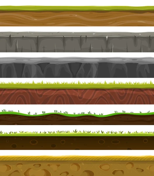 Nahtlose Böden, Boden und Gras für ui Spiel — Stockvektor