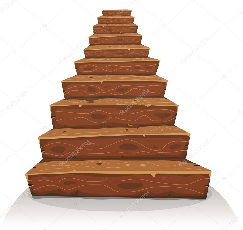 Cartoon Wood Stairs
