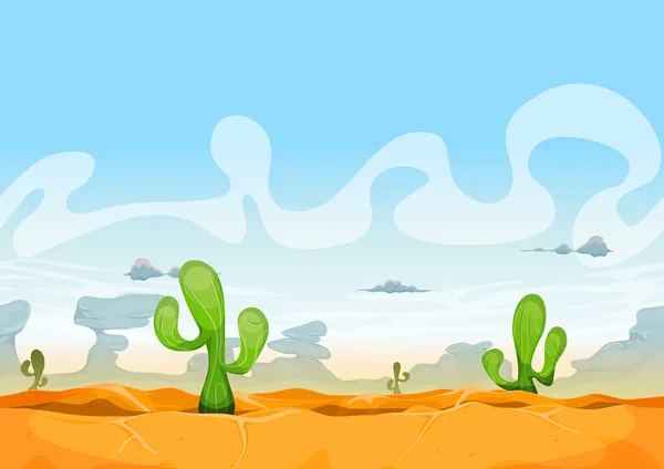 Seamless Western Desert Landscape For Ui Game — Stock Vector