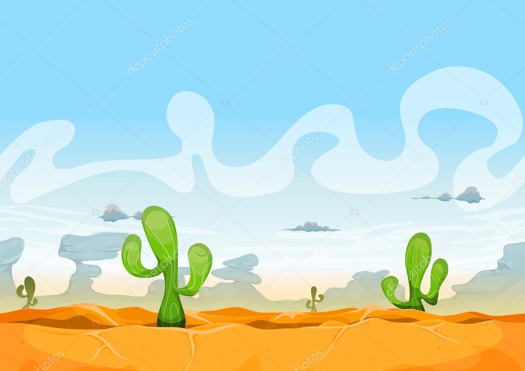 Seamless Western Desert Landscape For Ui Game