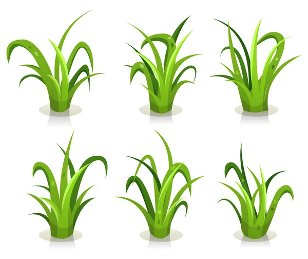Ensemble de feuilles d'herbe — Image vectorielle