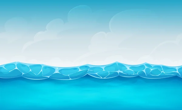 Nahtlose Sommer Ozean Hintergrund für ui Spiel — Stockvektor