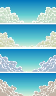 Cloudscape Set On Blue Sky Background