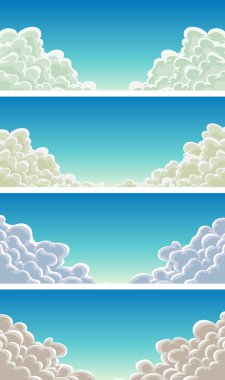Cloudscape Set On Blue Sky Background clipart