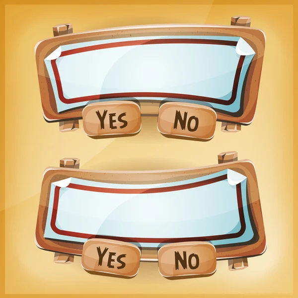 Cartoon Cardboard Agreement Panel For Ui Game — Stock vektor