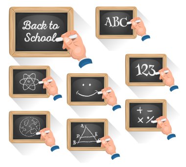 Chalkboard Signs For School Reentry clipart